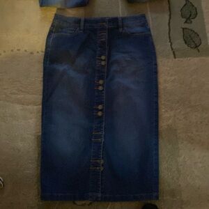 Denim pencil skirt